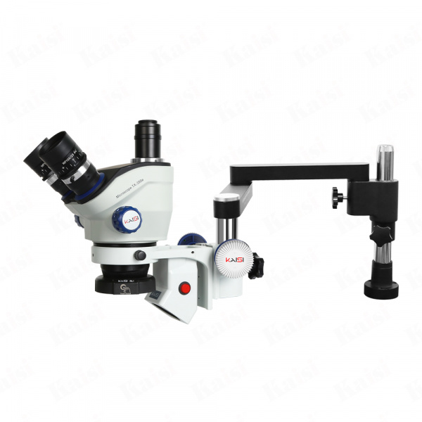 Микроскоп Kaisi MRS-350E триинокулярный на кронштейне с дымоуловителем
