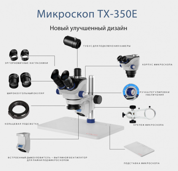 Микроскоп Kaisi TX-350E тринокулярный  с камерой TX1